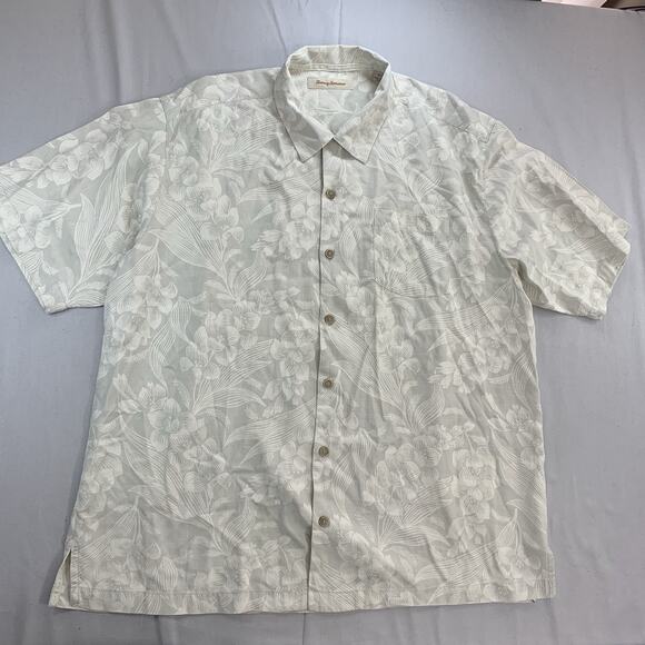 Tommy Bahama Silk Hawaiian Shirt Mens XL Floral Print Button Up Short Sleeve - Picture 1 of 7